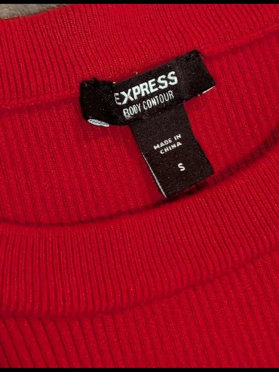 Express Red Ribbed Body Contour Tank - Picture 6 of 10